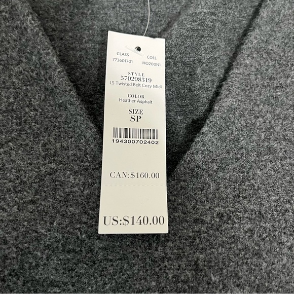 White House Black Market Heather Gray Long Sleeve Knit Dress - Picture 8 of 14